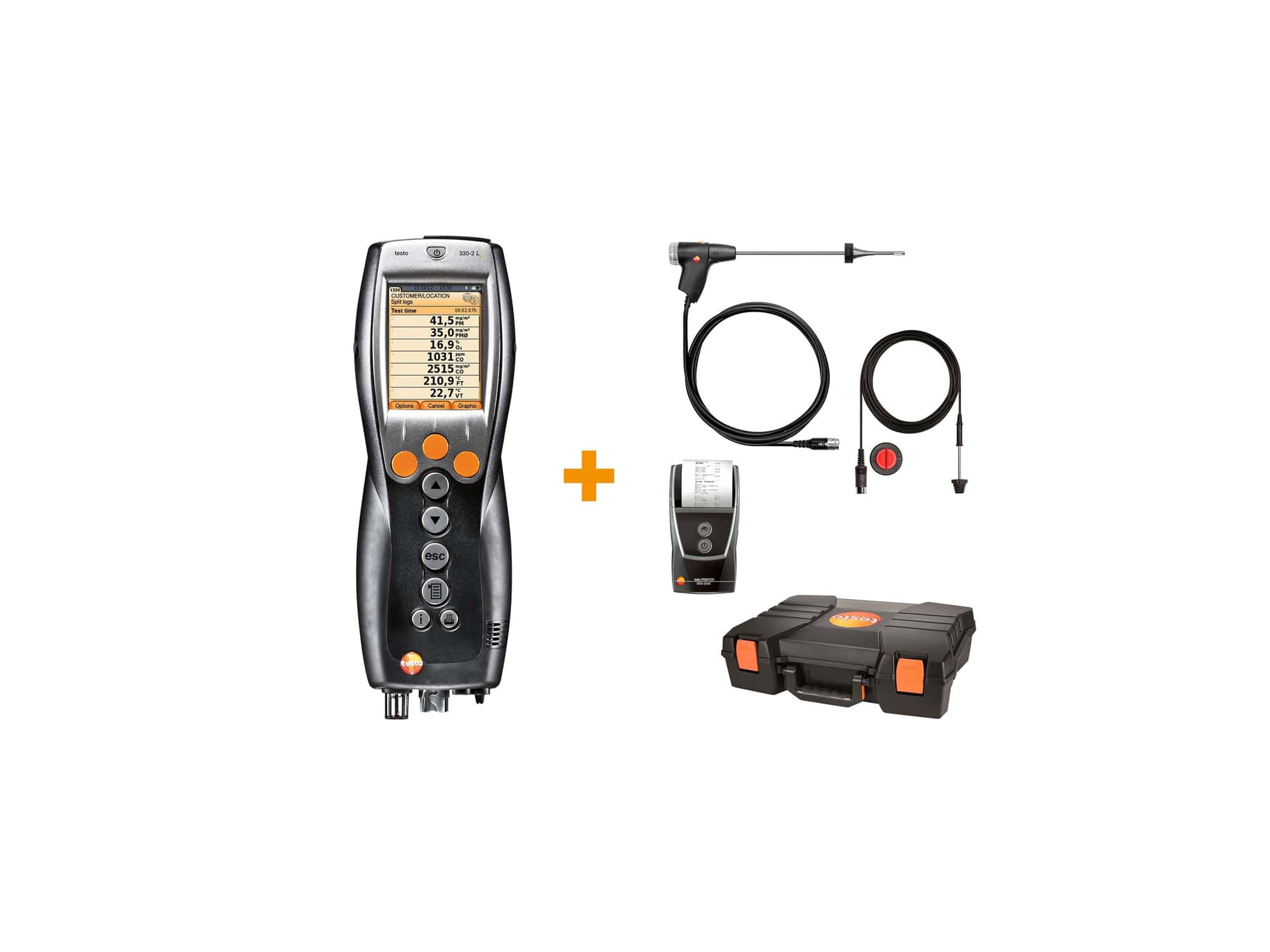 testo 330-2 LL heating constructor's set - flue gas measurement on gas, oil and solid fuel systems
